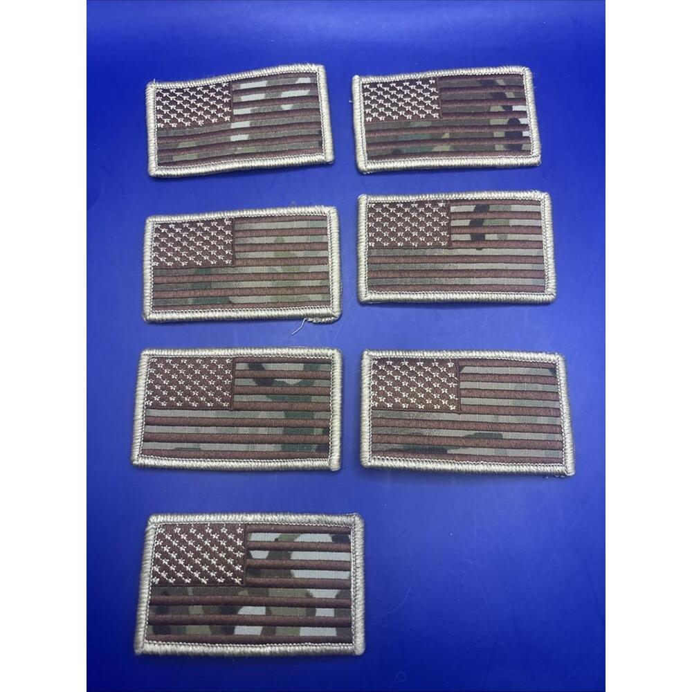 Subdued American Flag Patch 3.5” Green USA US Stars Stripes Jacket Lot Of 7